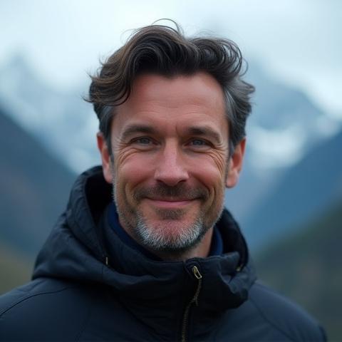 Professional headshot of David Lee with a mountain range in the background.